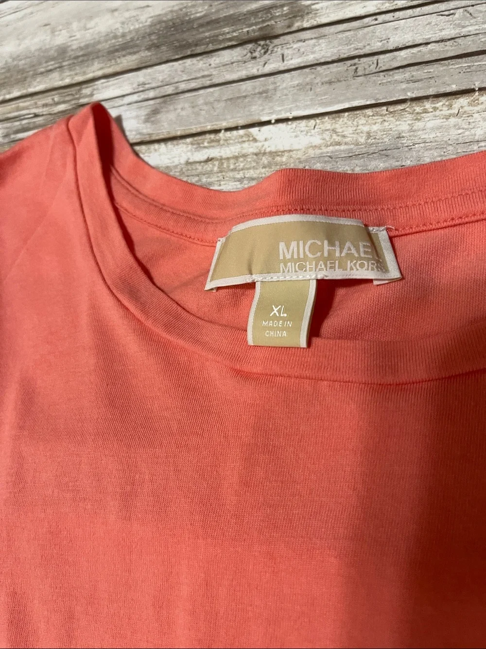Michael Kors Coral Short Sleeve Ruffle-Sleeve Tee
